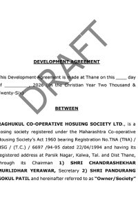 Raghukul CHS.Development Agreement.Finalised on 26.05.2026
